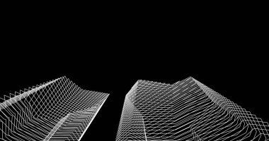 Mimari sanat konseptinde soyut çizgiler, minimum geometrik şekiller. 