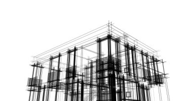 soyut mimari duvar kağıdı tasarımı, dijital konsept arkaplan