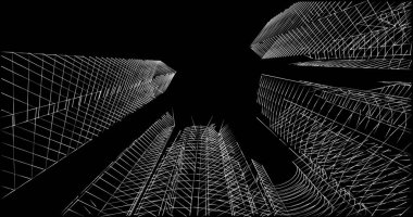 soyut mimari duvar kağıdı tasarımı, dijital konsept arkaplan