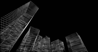 soyut mimari duvar kağıdı tasarımı, dijital konsept arkaplan