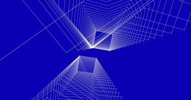 Mimari sanat konseptinde soyut çizgiler, minimum geometrik şekiller. 