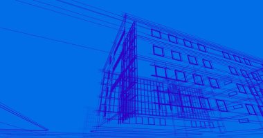 Mimari sanat konseptinde soyut çizgiler, minimum geometrik şekiller. 