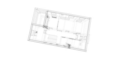Mimari sanat konseptinde soyut çizgiler, minimum geometrik şekiller. 