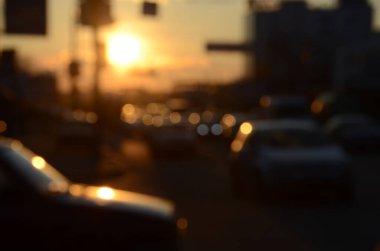 Bulanık şehir manzarası, soyut arkaplan 