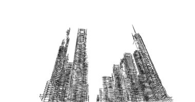 soyut mimari duvar kağıdı tasarımı, dijital konsept arkaplan