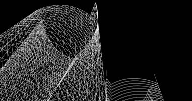 soyut mimari duvar kağıdı tasarımı, dijital konsept arkaplan