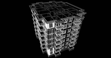 soyut mimari duvar kağıdı tasarımı, dijital konsept arkaplan