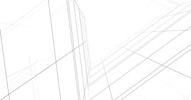 Arkaplanda mimari bina 3d illüstrasyon