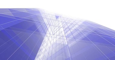 Mimari sanat konseptinde soyut çizgiler, minimum geometrik şekiller. 