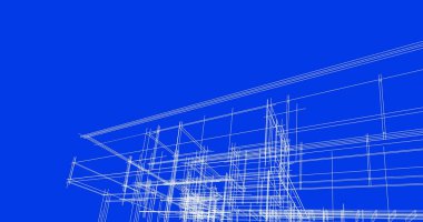 Mimari sanat konseptinde soyut çizgiler, minimum geometrik şekiller. 