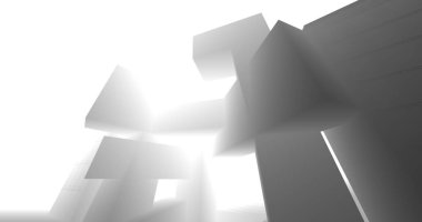 Mimari sanat konseptinde soyut çizgiler, minimum geometrik şekiller. 