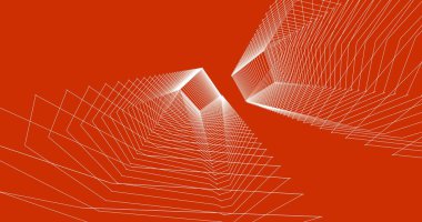 Mimari sanat konseptinde soyut çizgiler, minimum geometrik şekiller. 