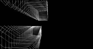 Mimari sanat konseptinde soyut çizgiler, minimum geometrik şekiller. 