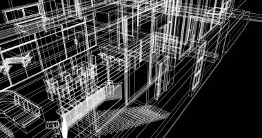 soyut mimari duvar kağıdı tasarımı, dijital konsept arkaplan