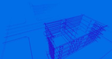 Mimari sanat konseptinde soyut çizgiler, minimum geometrik şekiller. 