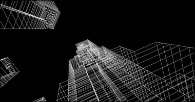 Mimari sanat konseptinde soyut çizgiler, minimum geometrik şekiller. 