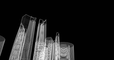 soyut mimari duvar kağıdı tasarımı, dijital konsept arkaplan