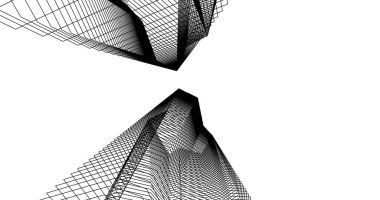 Mimari sanat konseptinde soyut çizgiler, minimum geometrik şekiller. 