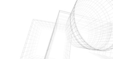 Mimari sanat konseptinde soyut çizgiler, minimum geometrik şekiller. 