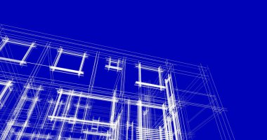 Mimari sanat konseptinde soyut çizgiler, minimum geometrik şekiller. 