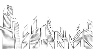 soyut mimari duvar kağıdı tasarımı, dijital konsept arkaplan