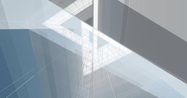 Arkaplanda mimari bina 3d illüstrasyon