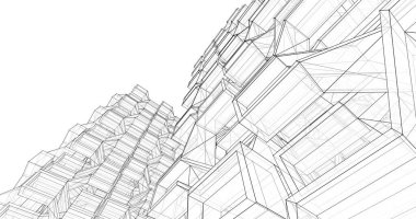 soyut mimari duvar kağıdı tasarımı, dijital konsept arkaplan