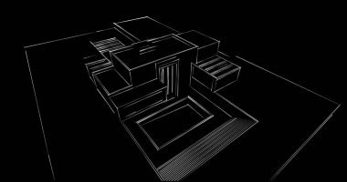 soyut mimari duvar kağıdı tasarımı, dijital konsept arkaplan