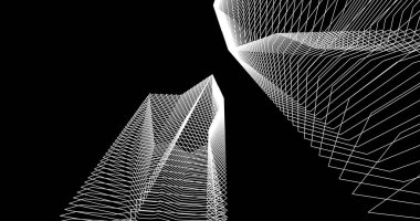 soyut mimari duvar kağıdı tasarımı, dijital konsept arkaplan