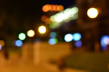 Bulanık soyut ışıklar gece şehrin arka planı