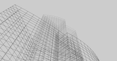 Mimari sanat konseptinde soyut çizgiler, minimum geometrik şekiller. 