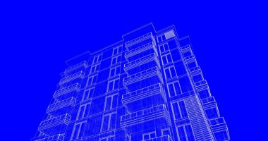 soyut mimari duvar kağıdı tasarımı, dijital konsept arkaplan