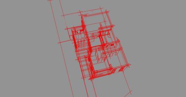 Mimari sanat konseptinde soyut çizgiler, minimum geometrik şekiller. 