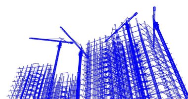 soyut mimari duvar kağıdı tasarımı, dijital konsept arkaplan