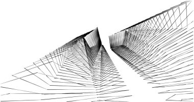 Mimari sanat konseptinde soyut çizgiler, minimum geometrik şekiller. 