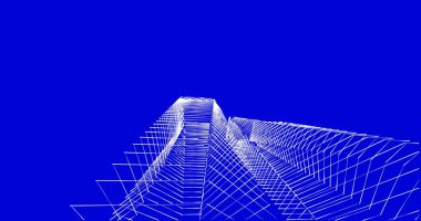 Mimari sanat konseptinde soyut çizgiler, minimum geometrik şekiller. 