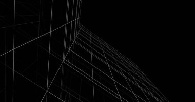 Mimari sanat konseptinde soyut çizgiler, minimum geometrik şekiller. 