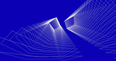 Mimari sanat konseptinde soyut çizgiler, minimum geometrik şekiller. 