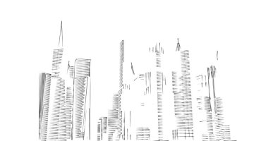 Arkaplanda mimari bina 3d illüstrasyon