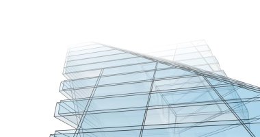 Mimari sanat konseptinde soyut çizgiler, minimum geometrik şekiller. 