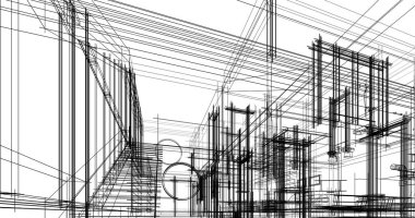 soyut mimari duvar kağıdı tasarımı, dijital konsept arkaplan