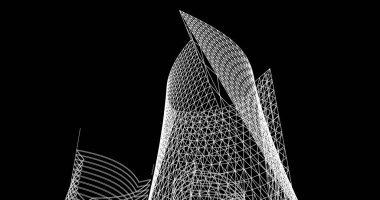 soyut mimari duvar kağıdı tasarımı, dijital konsept arkaplan