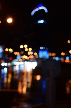 Bulanık soyut ışıklar gece şehrin arka planı