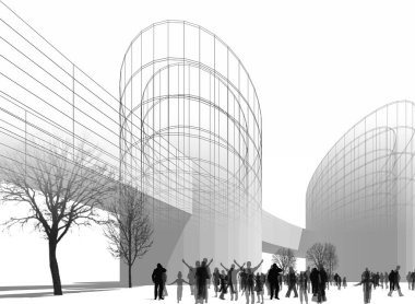 soyut mimari duvar kağıdı tasarımı, dijital konsept arkaplan