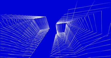 Mimari sanat konseptinde soyut çizgiler, minimum geometrik şekiller. 