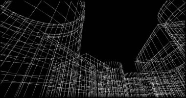 soyut mimari duvar kağıdı tasarımı, dijital konsept arkaplan