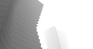 Mimari sanat konseptinde soyut çizgiler, minimum geometrik şekiller. 