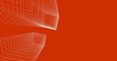Mimari sanat konseptinde soyut çizgiler, minimum geometrik şekiller. 