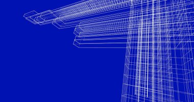 Mimari sanat konseptinde soyut çizgiler, minimum geometrik şekiller. 