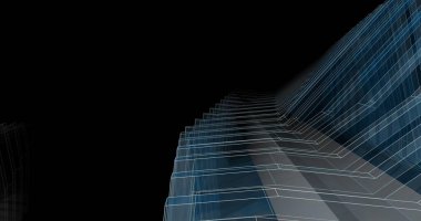 Mimari sanat konseptinde soyut çizgiler, minimum geometrik şekiller. 